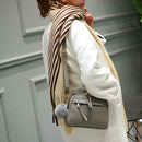 Women Messenger Handbag Shoulder Bag PU Leather Satchel Sling Bag/Grey