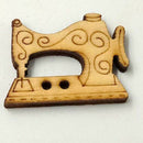 100Pcs Sewing Machine Scissors Shaped Wooden Buttons Sewing Button For Chil