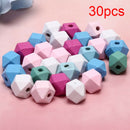 30Pcs/Set Wood Colorful Cone Geometric Loose Spacer Beads DIY Making Jewelry OZ