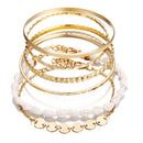 6 Pieces/Set Of Bracelets Shell Alloy Bracelet Ladies Geometric Beads Simpl