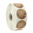 1 inch Thank You Stickers Roll, 500 Pieces Adhesive Floral Label Stickers