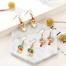 6 Pairs Santa Claus Snowflake Drop Earrings Christmas Pendant Ear Hooks Jewelry