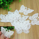 10Pcs 7.3x5.2cm White Lace Butterfly Sewing Applique Embroidery Patch Trim DIY
