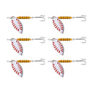 6X Spinner Fishing Lures Jig Shone Metal Sequin Trout Spoon Wobblers Crank VIU