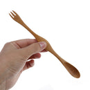 Wooden Spoon Fork Set Natural Wood Cutlery Coffee Tea Spoon Salad Fruit Fork .ES