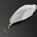 Beauty Fashion Jewelry Alloy Ear Stud White Feather Wing Dangle Earring Lady Pro