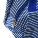 Stripe Lunch Box Carry Bag for Travel Picnic Navy blue