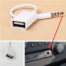 3.5mm Male AUX Car Audio Plug Jack To USB 2.0 Female Converter Cord MP3 Cable