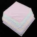 10pack Pure 100% Cotton Colorful Handkerchiefs Women Men Hanky Square Hankies