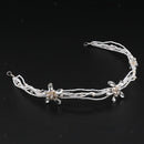Glitter Natural Pearls Rhinestone Headband Head Chain Wedding Party Headwear