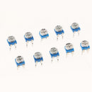 100Pcs 10 Value 500 Ohm - 2M Ohm Potentiometer Trimpot Variable Resistor Kit