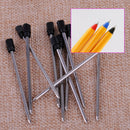 20 Pcs 7cm Black Ink Cross Type Metal Ballpoint Pen Refills fr 14cm Crystal Pen