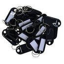 50sets Key Ring Tags Plastic Name Label ID Keys Tag Luggage Fob Rings Black