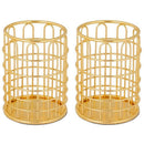 Golden Wrought Iron Pen Holder Office Student Pen Holder Simple Round Stora