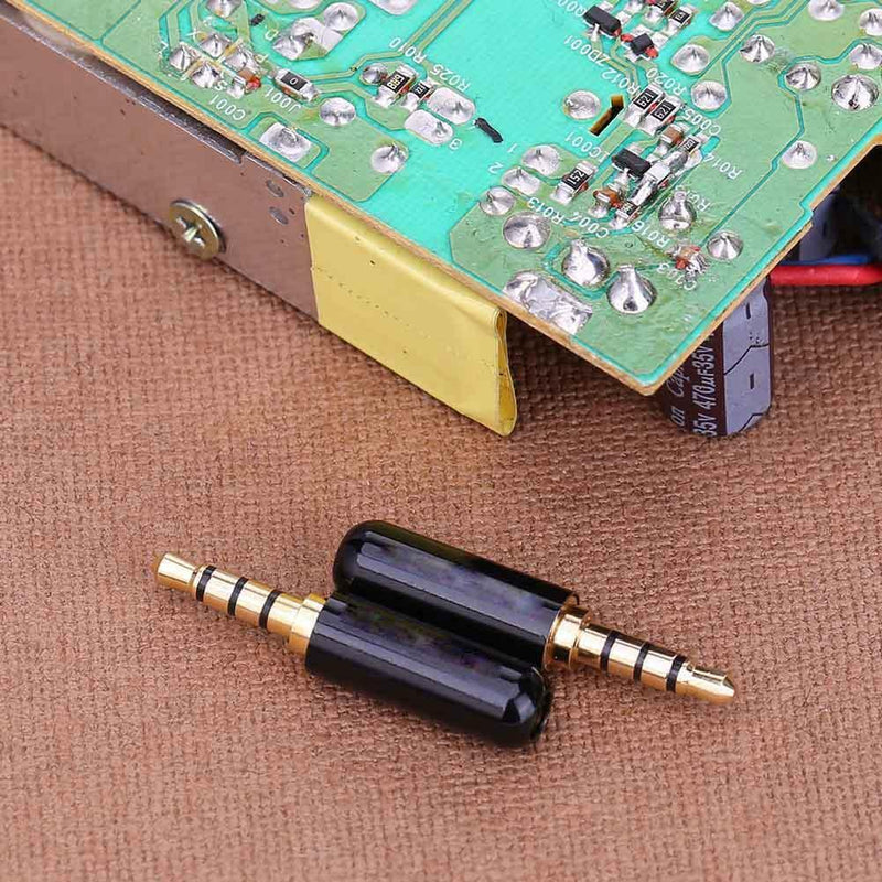 2pcs/set 3.5mm 1/8in TRRS 4-Pole Male Jack Plug Adapter Headphone DIY Connectors