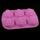 6 Cavity Silicone DIY Rose Flowers Fondant Cake Mold Cupcake Wedding Party Cake