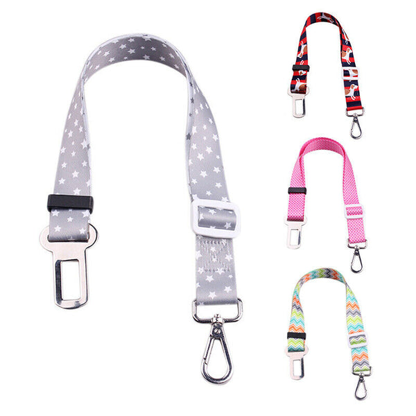Plaid Dot Print Pets Puppy Seat Lead Leash Dog Harness Vehicle Seatbelt Pet