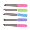 5pcs Plastic Handle Metal Double Sided Nail Files Manicure Pedicure Tool-OZ