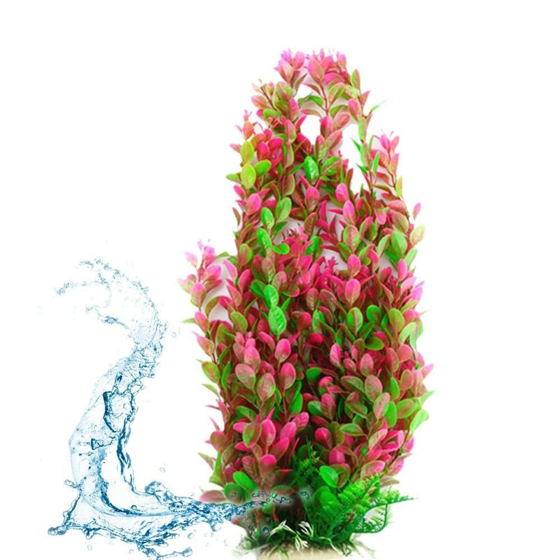 46CM Rhodo Green Plastic Water Plant for Aquarium Fish Tank Ornament Decor #