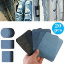 20pcs 5 Color DIY Iron on Denim Fabric Patches for Clothing Jeans Repair Kit