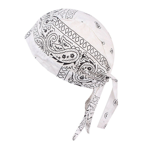 Men's Turban Soft Cotton Chemo Cancer Cap Muslim Beanie Head Scarf Hat White