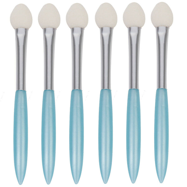12Pcs Oval Cosmetic Eyeshadow Powder Sponge Brushes Set W/ Plastic Handle Random