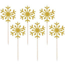 60 Pack Snowflake Cupcake Toppers Glitter Snowflake Cake Topper Picks for ChY6Y8