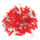 100pcs Durable Fishing Sinker Slides Hooked Snap Swivels Line Connectors Red