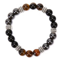 Natural Stone Bead Bracelet Tiger Eye Magic Hematite Obsidian Bangle Women WU JR