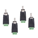 4 Pack RCA Cable Audio Adapter Phono RCA Male Plug to AV Screw Terminal Speaker