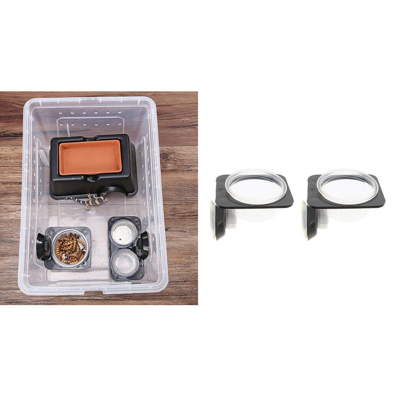 4Pcs Gecko Feeder Ledge Reptile Feeder Plastic Bowls for Reptiles Food and Water