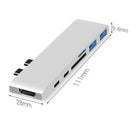 7 In 1 USB Type C Hub USB C & SD/TF Card Reader 2 USB 3.0