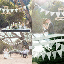 12 Flags White Lace Flower Flag Banner Pennant Wedding/Birthday Party Decor