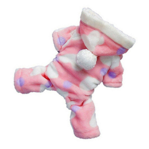 Pet Four Feet Plush Dog Clothes (pink S) X7B3