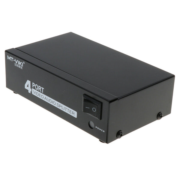 4Port AV Switch 3 RCA Splitter Adapter 1 Input 4 Output L/R Audio Video Switcher