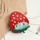 Girl Cute Strawberry Chain Shoulder Bags Women Patent Leather Crossbody Bag