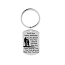 To My Son/Love Stainless Steel Pendant Necklace + Keychain Gift Braver Stronger
