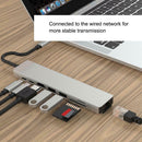 8 in 1 Type-C HUB to HDMI USB3.0 RJ45 PD TF Memory Card Converter Adapter
