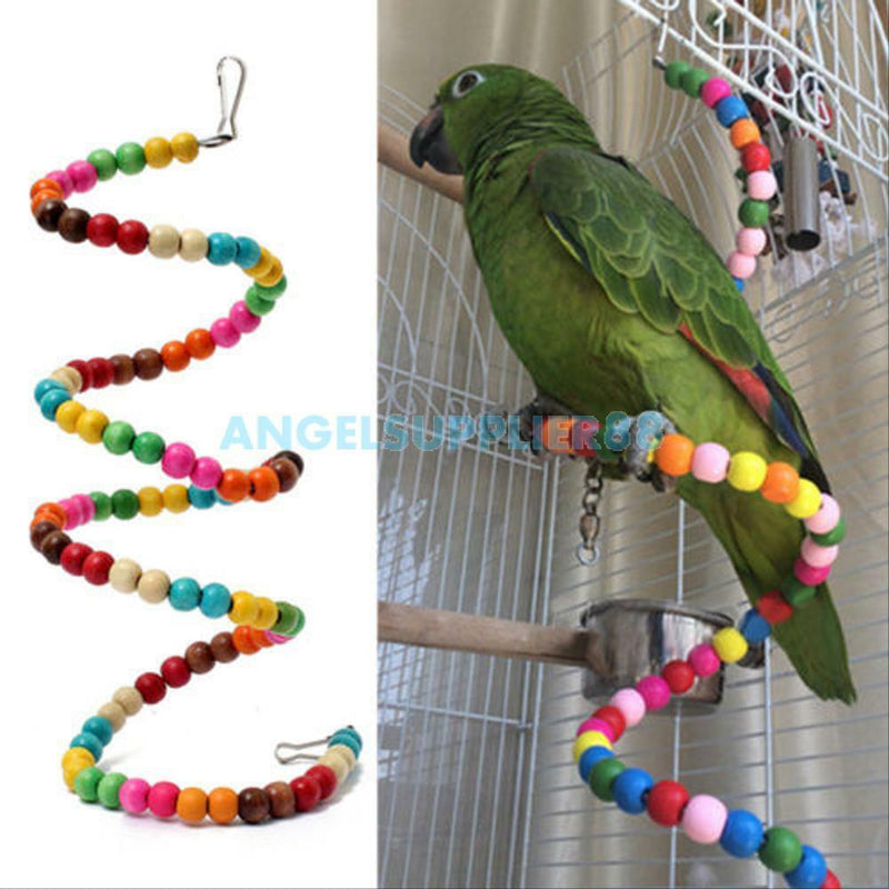 Pet Bird Parrot Chew Bite Toys Ball Stand Swing Cage Hanging Cockatiel Parakeet