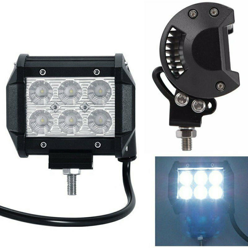 4x 4" 18W 6LED Light Work Bar Spot Lamp Driving For Offroad SUV Car Boat Truck