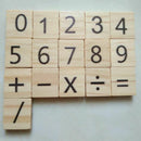 100 Wooden Digital Scrabble Tiles Black Symbol & Numbers For Crafts Wood