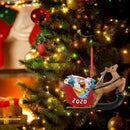 1pcs Elk sleigh pendant DIY Christmas Tree Ornaments Retro Decor O9P4 M3U0