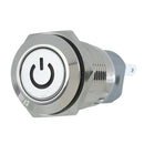 25mm 12V White Stainless Aluminum Switch Latching PushButton Waterproof