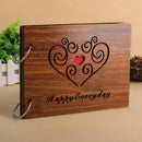 8-inch Red Wood Photo Albums Loose-leaf Picture Album with Memo Area
