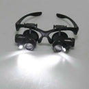 Hot 8Lens Magnifier Magnifying Eye Glass Loupe Jeweler Watch Repair + LED Light