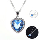 Ocean Heart Pendant Necklace Women Crystal Rhinestone Jewelry Accessory GifRCES