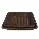 Dark brown simple fashion hand-woven storage basket rattan food fruit baske L9F5