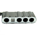 4 Way Multi Socket Auto Car Cigarette Lighter Splitter USB Plug Adapter Cha