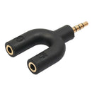 Headset Adapter Kit U Shape 3.5mm Y Splitter for Audio Headphone and MIC bl