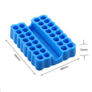 Set of 2 Blue Plastic 1/4Inch Hex Shank Screwdriver Bits Holder Storage Case